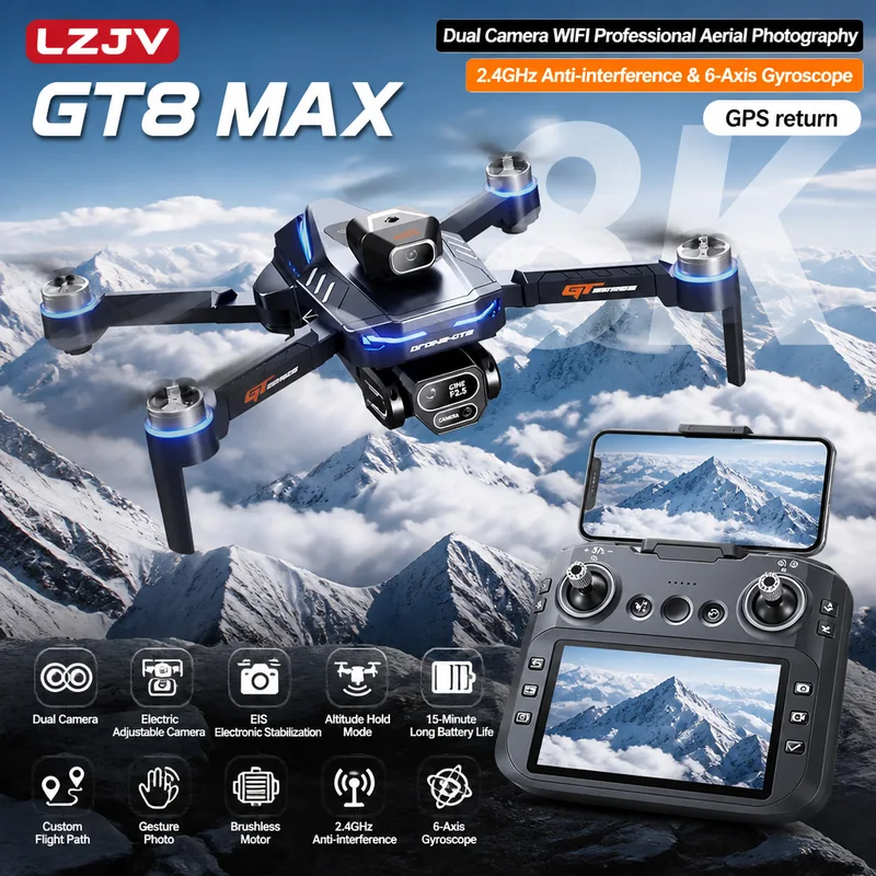 GT8 Max Foldable Drone 8K HD P - Drone Camera Lens 评论和价格